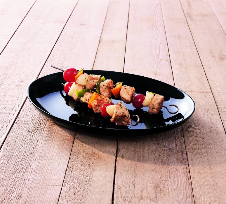 ITALIEN PARTY schwarz, Barbecueteller 33 cm 12er Set