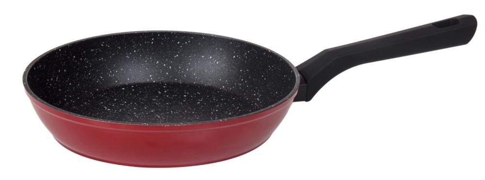 Alu Pfanne 20 cm CHEF COOK RED Stone-Look Schwarz / weiß / Rot