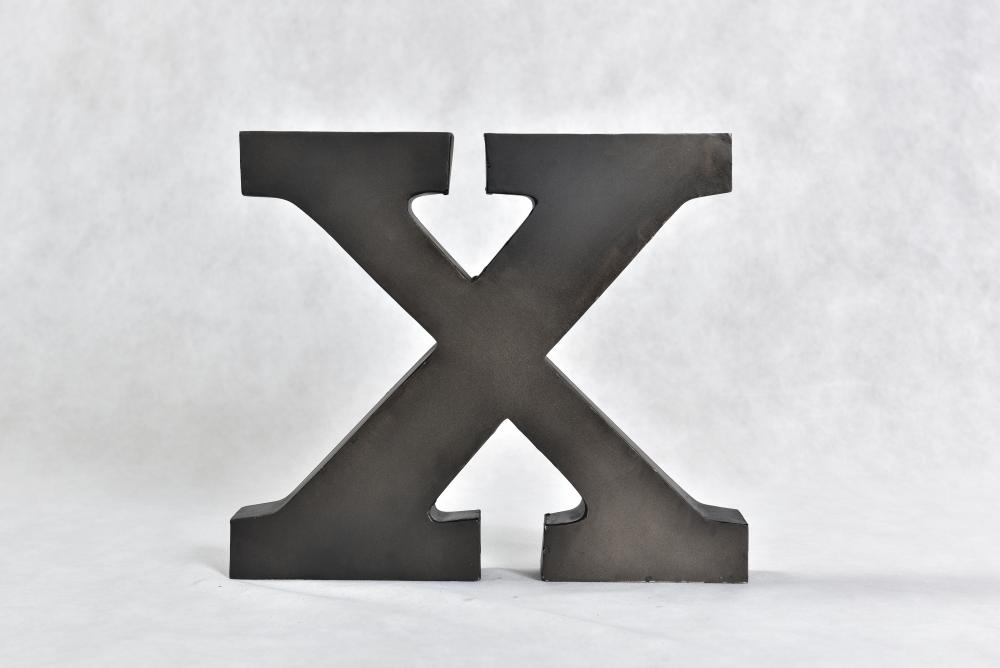 Deko-Buchstabe zum Hängen ca. 31 cm hoch X Stahl Vintage Schwarz