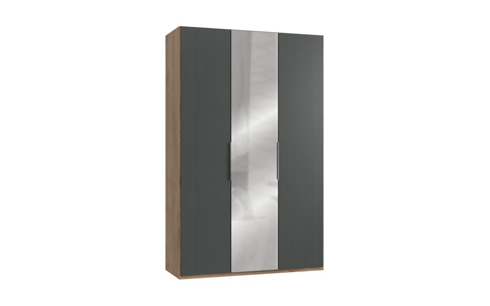 Drehtürenschrank 150 cm breit mit Spiegel LEVEL36 A von WIMEX Grau