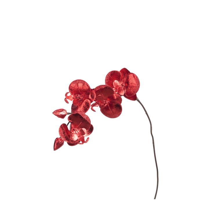 Kunstblume Orchidee 85 cm lang FIORE von Leonardo Rot glänzend