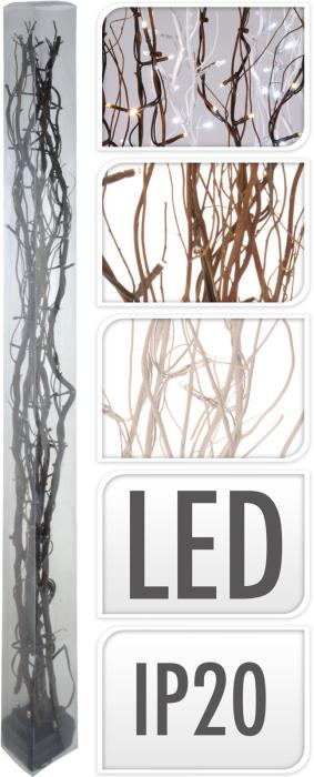 LED-Dekozweig 40 LED 110 cm hoch von Koopman Weiss / Natur
