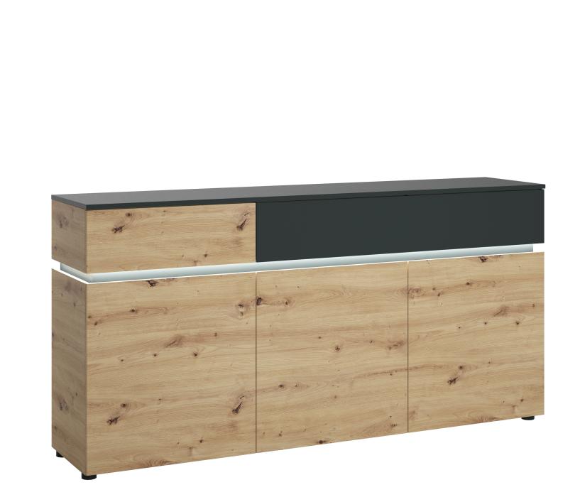 LUCI LCCK02 Sideboard 3Türen 2 Schubkästen Artisan Eiche/Kosmos grau  von Wojcik