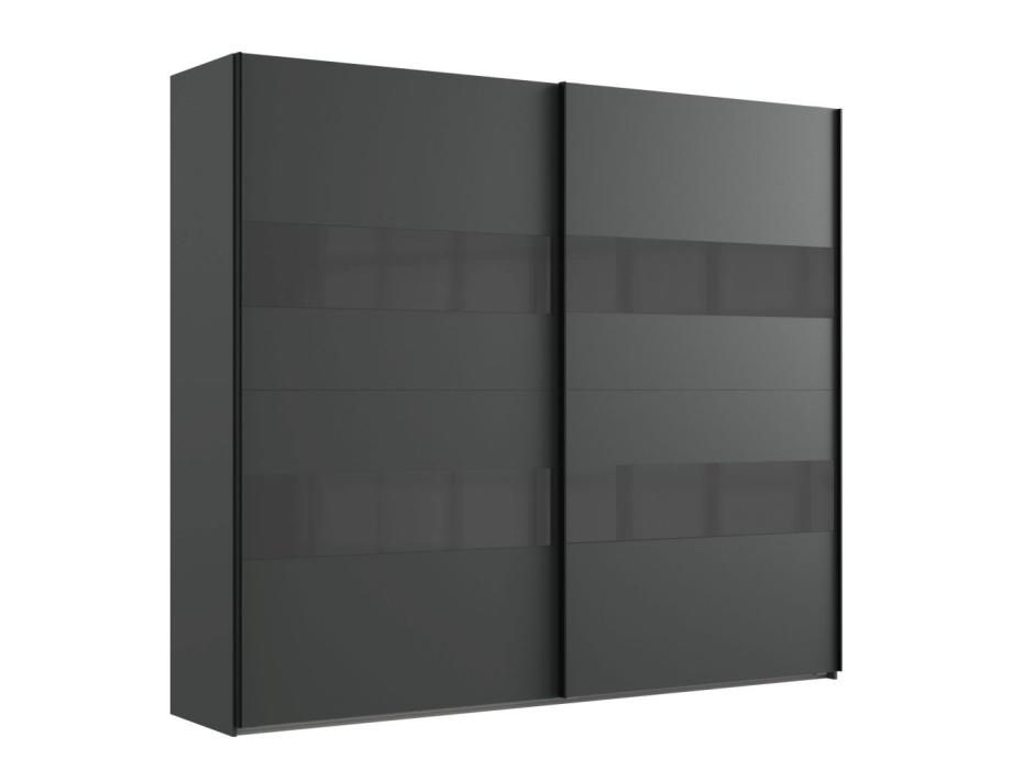 Schwebetürenschrank 270 cm mit Glaselementen ALTONA 2 von Wimex Graphit / Glas Grey