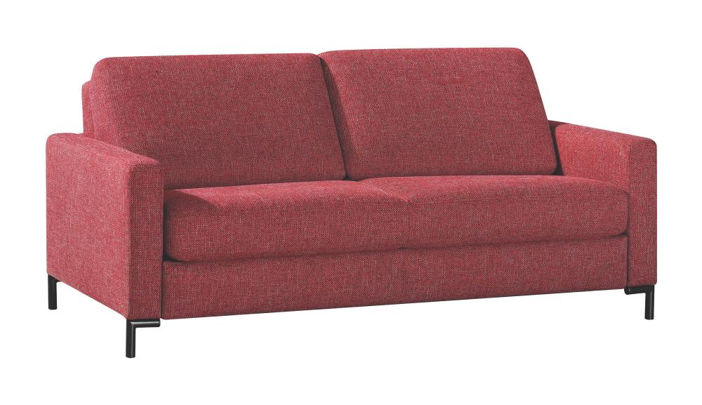 Sofa mit Kaltschaum Matratze Faltbett ausziehbar 184 cm breit Rot Eve von Restyl