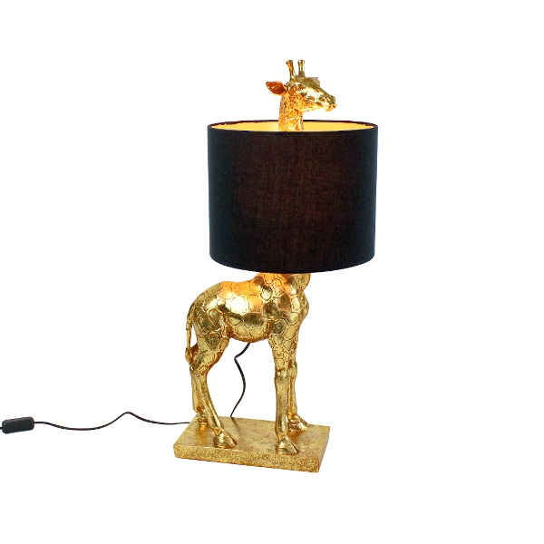 Tischleuchte E27 schwarz / gold  GIRAFFE von Werner Voß