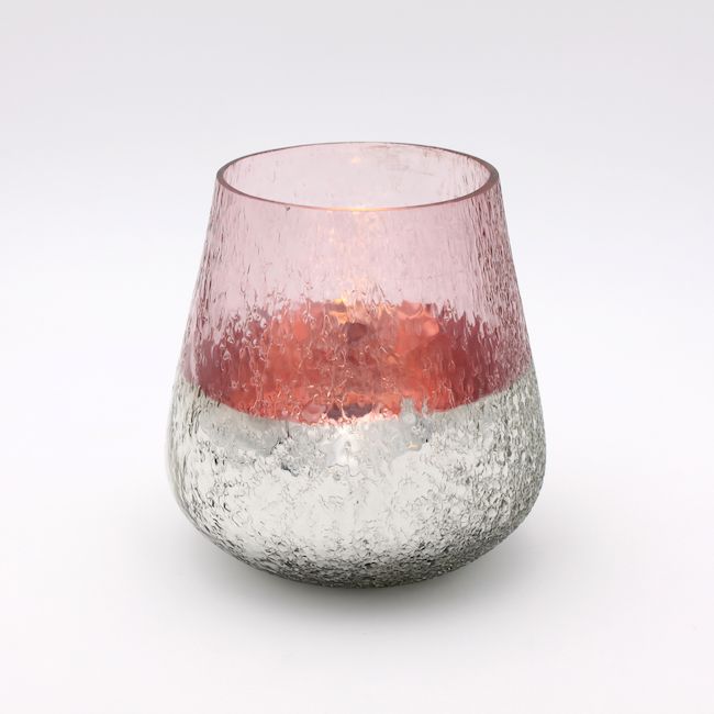 WINDLICHT Glas 15x15 cm von Werner Voss Rosa / Silber