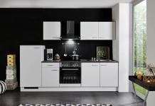 Küchenblock ca. 270 cm breit ohne E-Geräte inkl.  Spüle Weiss