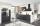 Einbauküche TOUCH 340 / RIVA 840 inkl E-Geräte und Einbauspüle 120 + 290 cm von Nobilia Schwarz supermatt / Struktureiche NB