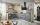 Einbauküche Amelie 155 inkl E-Geräte und Einbauspüle ca. 185 x 325 cm von Burger Kito Stahloptik / Grain hell