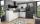 Einbauküche WINNY 039 inkl E-Geräte und Einbauspüle ca. 285 x 275 cm von Express Küchen hellgrau/Esche- Nachbildung schwarz