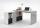 LEX 1 Schreibtisch Winkelkombi von FMD Beton / Weiß