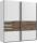 Schwebetürenschrank 180 cm 2-türig BAMBERG von Wimex Weiß mit Absätzen in Flagstaff-Eiche-Nachbildung
