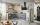 Einbauküche Amelie 155 inkl E-Geräte und Einbauspüle ca. 185 x 325 cm von Burger Kito Stahloptik / Grain hell - 2