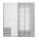 Schwebetürenschrank 180 breit mit Schubladen und Spiegel Weiß / Beton Grau EMDEN - 3